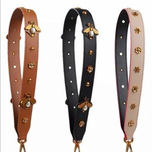 Beautiful leather bag strap